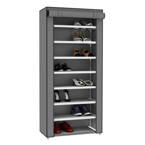 Home Basics 16 Pair Non-woven Shoe Rack, Grey : Target