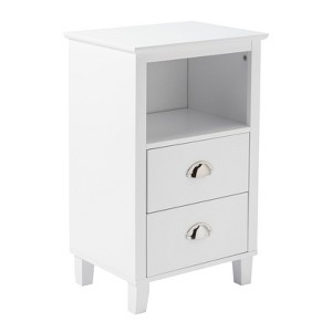 Karl Home 2-Drawer White MDF 15.75in. W Nightstands - 1 of 4