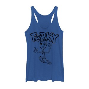 Women's Toy Story Running Forky Racerback Tank Top - 1 of 3