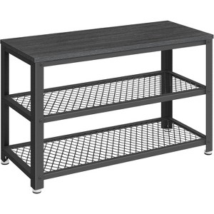 2-in-1 Storage Bench & 3-Tier Shoe Rack - Metal Mesh Shelf Organizer with Seat, Space-Saving for Entryways & Hallways - 1 of 4