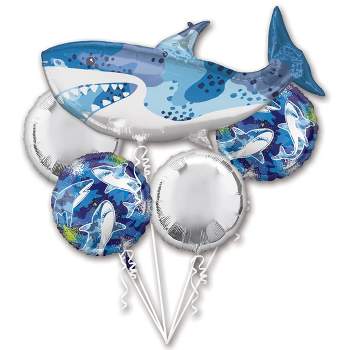 Shark Balloon Bouquet Blue/Silver