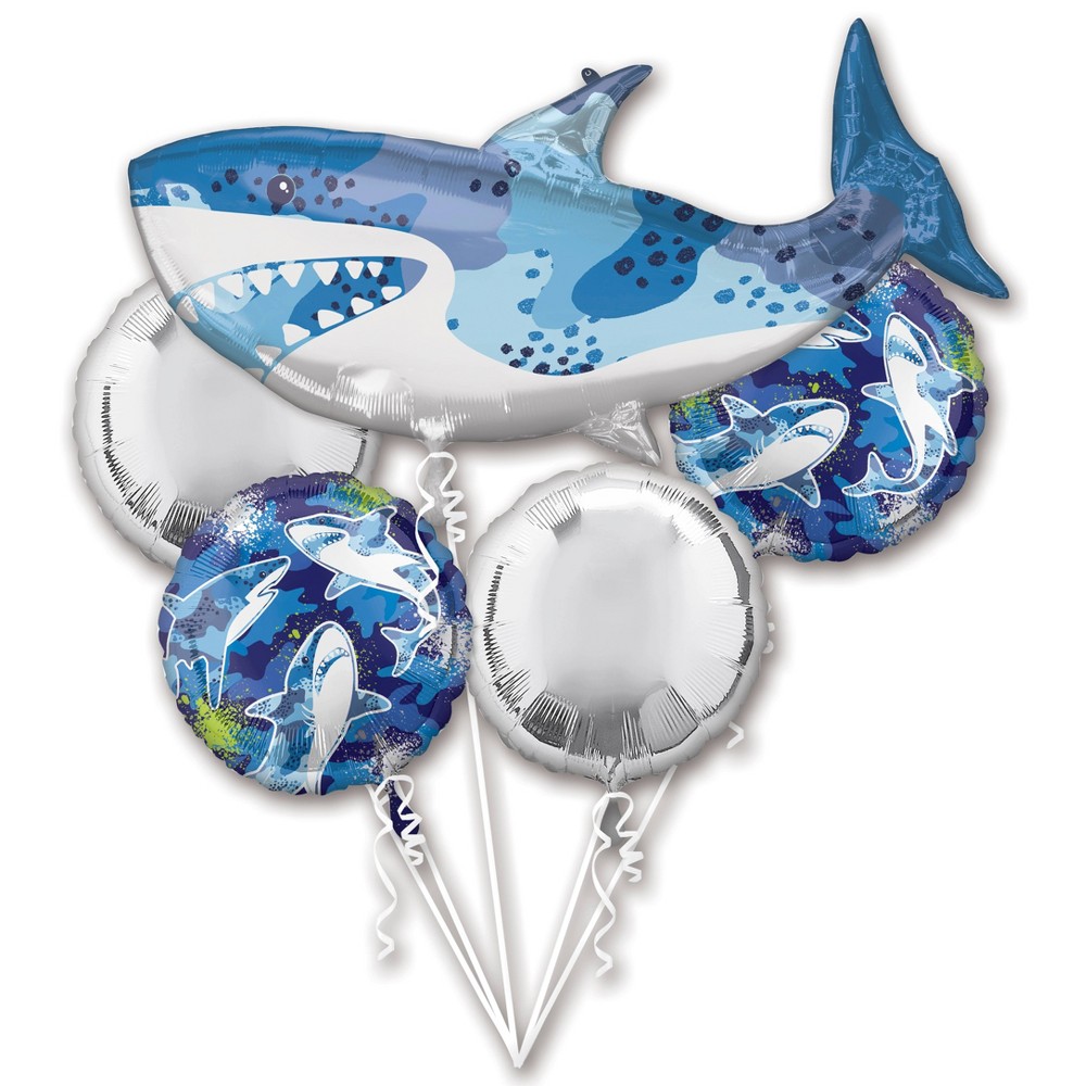 Photos - Other Jewellery Shark Balloon Bouquet Blue/Silver