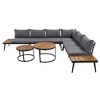 Nestfair 6pc Metal Frame Outdoor Sectional Set with Nesting Coffee Tables and Cushions Gray - 3 of 4