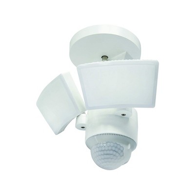 White Dual Head LED Outdoor Security Flood Light