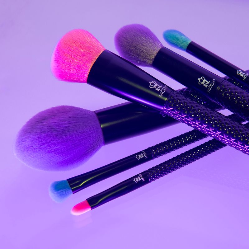 MODA Brush Neon Nights 6pc Full Face Makeup Brush Set., 5 of 9