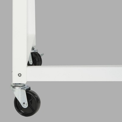 Bentley 47'' Glossy White Industrial Home Office Desk on Casters