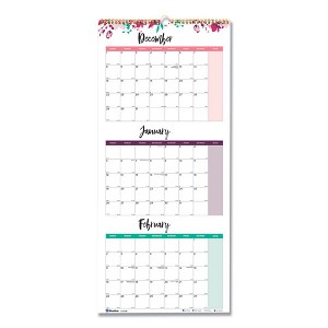 3-Month Wall Calendar, Colorful Leaves Artwork, 12.25 x 27, White/Multicolor Sheets, 14-Month (Dec to Jan): 2025 - 1 of 1