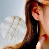 S925 Sterling Silver Threader Earrings for Women Dainty Long Chain Ear Line with Cubic Zirconia Elegant Dangle Tassel Earrings - 2 of 4