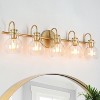 LNC 2-Lights Gold with Clear Glass Shade Modern/Contemporary Vanity  Lights,2 Light/ 3 Light/ 4 Light/ 5 Light - 2 of 4