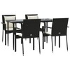 vidaXL Patio Dining Set Outdoor Rattan Wicker Table and Chair Set for Porch - Black 55.1" Table Length 4 Piece - 3 of 4