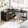 Sapphtopaz L-Shaped Computer Desk with 4 Drawers Reversible Corner Computer Desk with File Cabinets Writing Desk for Home Office, Bedroom - 4 of 4