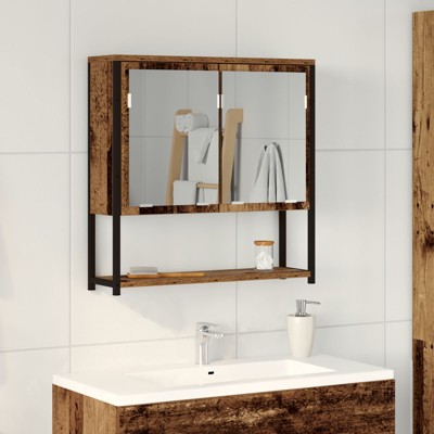 vidaXL Bathroom Mirror Cabinet Old Wood 60x16x60 cm Engineered Wood