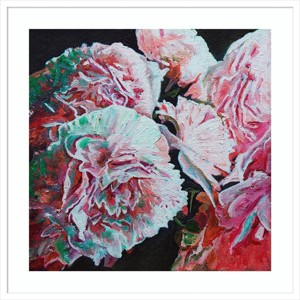 33" x 33" Peonies by Helen White Wood Framed Wall Art Print - Amanti Art: Giclee Botanical Decor - 1 of 4