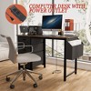 Office desk with power outlet,3drawers and Side Pocket - 2 of 4