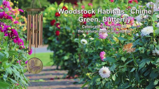 Woodstock Windchimes Habitats Chime Green, Butterfly, Wind Chimes For Outside, Wind Chimes For Garden, Patio, and Outdoor Décor, 17"L, 2 of 9, play video