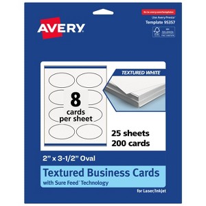 Avery Matte White Business Cards, 2" x 3-1/2" Oval - 1 of 4
