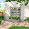 Maggift Planters, Large Outdoor Rolling Flower Box, Raised Planter with Drainage System for Climbing Plants, Gray, 43.4" * 18.26" * 59.3" - 2 of 4