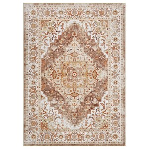 Coolmee Area Rugs for Living Room,Non-Slip Backing Washable Rugs,Vintage Large Area Rug，Stain Resistant Home Decor Rug Multi Color - 1 of 4