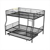 TiramisuBest Full Over Full Metal Bunk Bed with Trundle, Black, Sturdy Frame, Convertible to 2 Beds, Space-Saving - 4 of 4