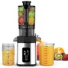 Kismile 200W Slow Juicer with 4.35" Wide Chute for Whole Fruits, 60 RPM Quiet Extraction, Includes Juice Cup & Brush - 2 of 4