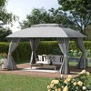 Outsunny 13' x 10' Patio Gazebo Outdoor Canopy Shelter with Sidewalls, Double Vented Roof, Steel Frame for Garden, Lawn, Backyard and Deck - image 2 of 4