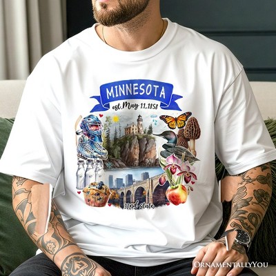 Artistic Minnesota State Themes and Landmarks T-Shirt, Tee for History and Travel Lovers| OrnamentallyYou