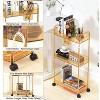 MaseiKar 3-Tier Acrylic Storage Rolling Cart, Bathroom Cart Organizer, Laundry Room Organization, Mobile Shelving Unit for Office, Living Room - 4 of 4