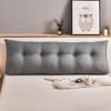 Bekrvio Wedge Headboard Pillow for Bed, Faux Linen Reading Backrest Cushion with Removable Cover & Pocket, Large Triangular Bed Rest - 4 of 4