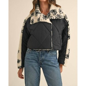 Women's Daisy Quilted faux-shearling Jacket - MABLE - 1 of 4