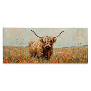 Stupell Industries Longhorn And Wildflowers Canvas Art - 1 of 4