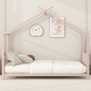 COWLOWN Twin Metal House Platform Bed, Whimsical Roof Design Kids Bed Frame with Guardrails, No Box Spring Needed - 3 of 4