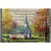 Manual Woodworkers and Weavers Chapel in the Woods Tapestry Throw Blanket 60"x50", Cotton, Rustic Nature and Spiritual Scene - 2 of 3