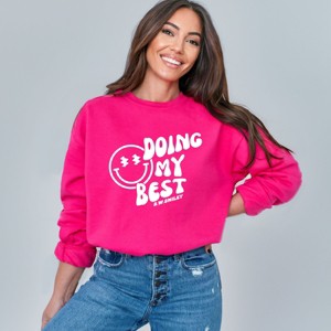 Simply Sage Market S.W.Smiley Doing My Best Smiley Face Sweatshirt - 1 of 4