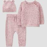 Carter's Just One You®️ Baby Girls' 3pc Marled Top & Bottom Set - Pink