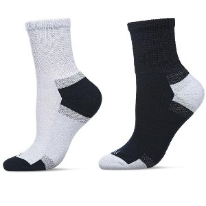 Wellfit 2 Pair Pack Unisex Diabetic Half Cushion Quarter Socks - 1 of 4