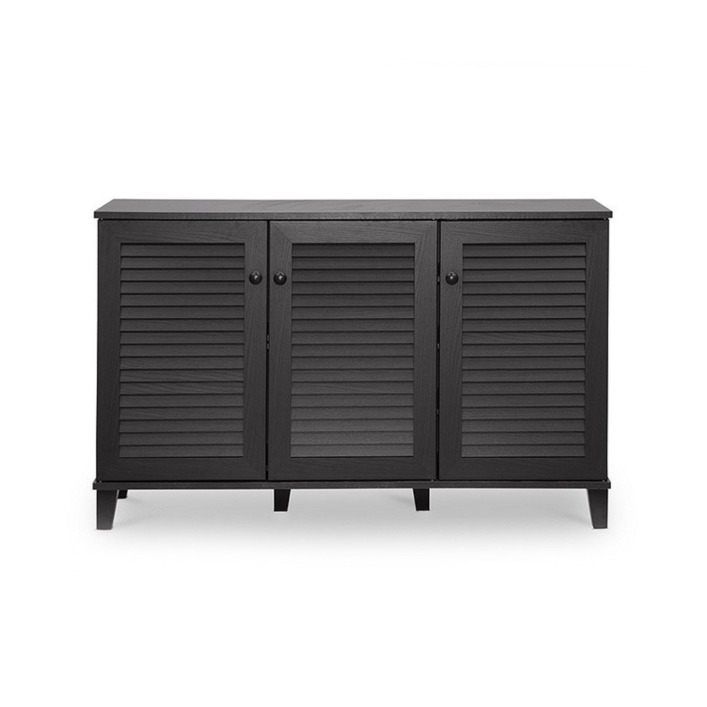 Warren Shoe Storage Cabinet Espresso Baxton Studio Espresso Brown