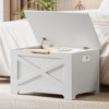 23.6" Storage Chest, Wooden Toy Storage Bench, Lift-Top Toy Chest with Safety Hinge for Entryway, Living Room, Bedroom - 4 of 4