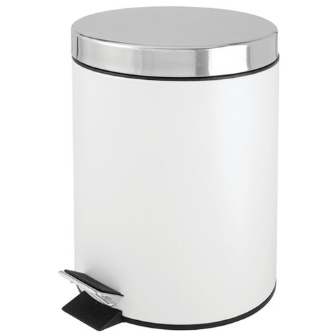 Mdesign Small Round Step Trash Can, Small Round Trash Can With Lid