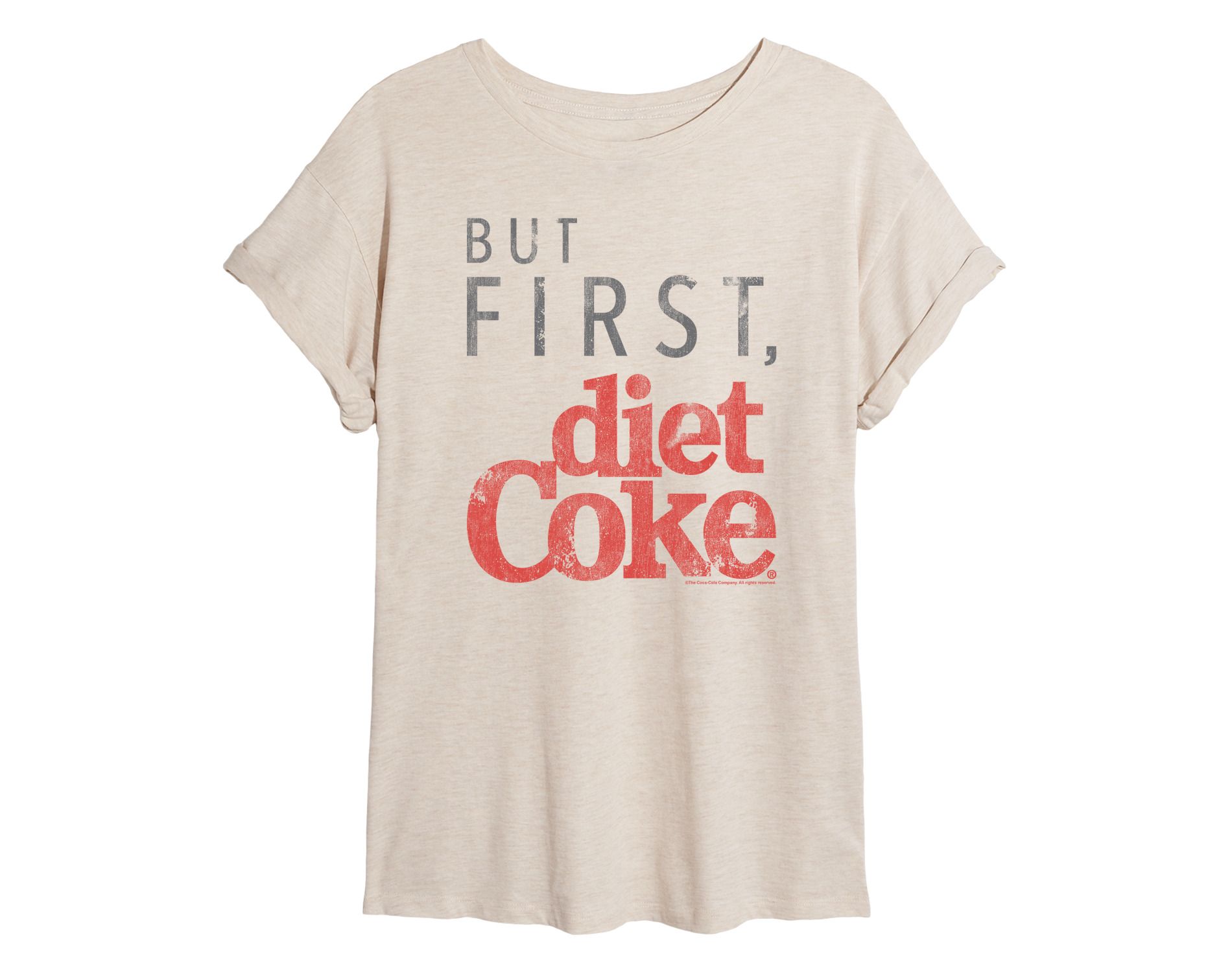 Women's - Coca-Cola - But First Diet Coke Oversized Graphic T-Shirt