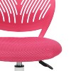 FurnitureR Study Desk Chair Armless Cute, Ergonomic Small Swivel Adjustable Rolling Lightweight Task Chair with Wheels, Hot Pink - 4 of 4