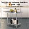 Work Table, Stainless Steel 31''*24'' - Durable for Kitchen & Garage Use with Adjustable Undershelf - 2 of 4