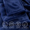 Fleece Throw Blanket-Set of 2-Navy Blue & Sand Plush 60"x50" Blankets- Soft & Cozy for Travel, Outdoor Events &Lounging on the Sofa by Hastings Home - 3 of 4