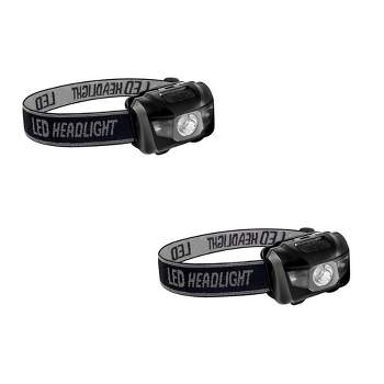 Link Bright LED Headlamp Flashlight 4 Modes Adjustable Strap Great For Running Camping Hiking Reading 2 Pack