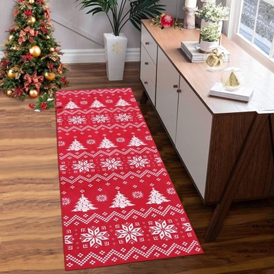 Red Christmas Decorations Floor Mat