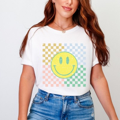 Simply Sage Market Four Square Smiley Face Garment Dyed Tee