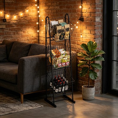 LauKingdom 3-Tier Kitchen Storage Basket Organizer, Freestanding Metal Wire Rack for Fruit, Vegetables, and Pantry Items — фото 2