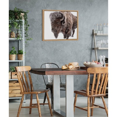 Natural Bison in Snow Canvas Print for Nursery
