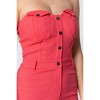 Slickblue Trendy Strapless Button Front Mini Dress, Perfect for Casual & Weekend Outings, Color & Size Options - 4 of 4