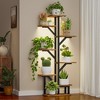 Bekrvio 8 Tier Indoor Plant Stand w/4 Grow Lights,60.83" Tall Corner Shelf w/Enlarged Wood, Metal Tree Rack for Living Room, Patio, Balcony - 2 of 4