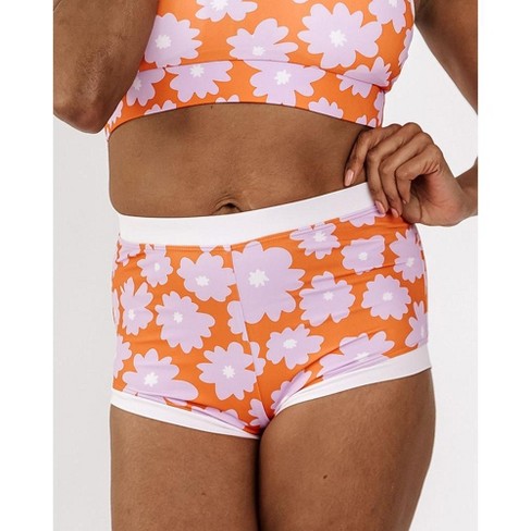 High-Waisted Reversible Boyshort Swim Bottoms for Women